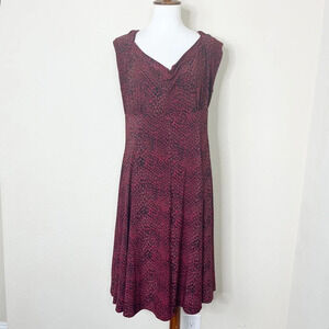 Norma Kamali Snakeskin Print Cap Sleeve Red Dress